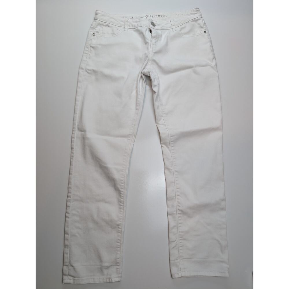 Simply Vera Wang White Straight Leg Pants Womens Size 4 Stretch
